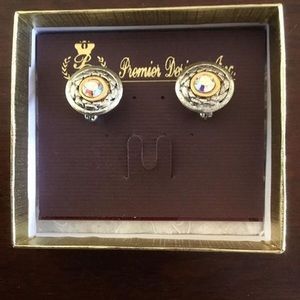 “Peony” Silver/Gold Clip-On (Costume Jewelry)